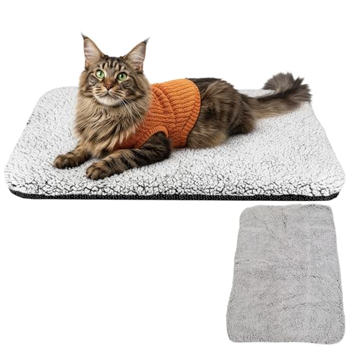 Heated Cat Mat, Cat Heat Pad, Heated Pet Blanket, Self Heating Mat for Indoor Pets, Soft and Washable Pet Bed, 40 x 50 cm