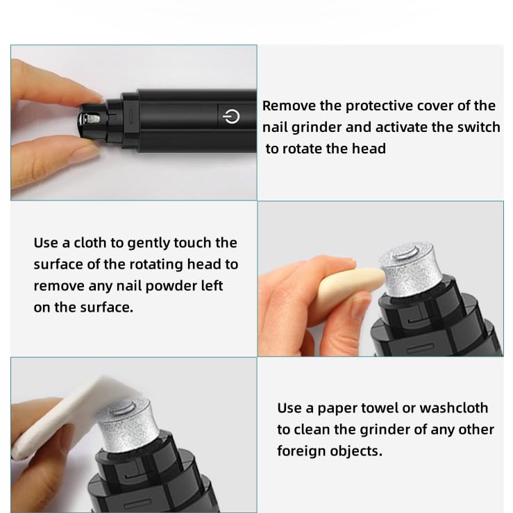 Molinillo de uñas silencioso para perros y gatos, kit de aseo para perros, ángulo de pulido seguro de 45° y tecnología súper silenciosa, para perros grandes, medianos, gatos, cuidado de uñas de