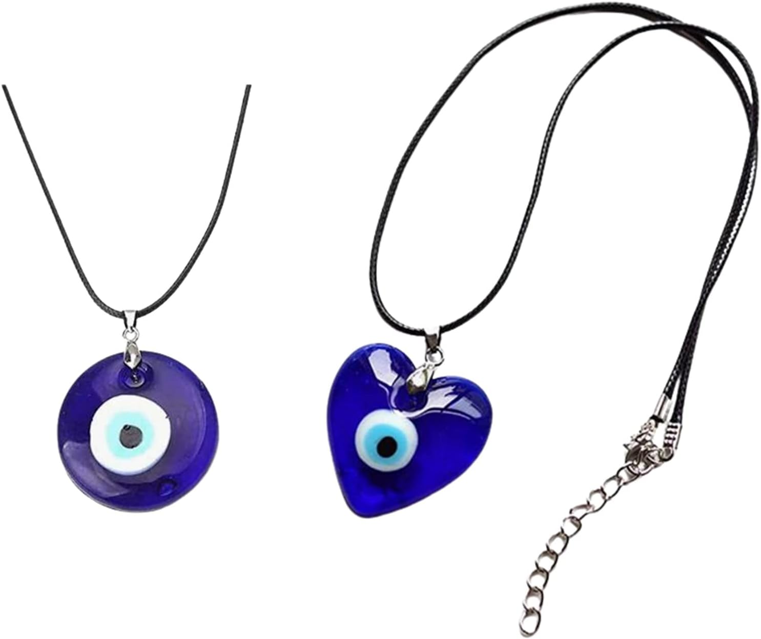 Evil Eye Necklace Turkish Blue Glass Leather Rope Evil Eye Necklace for Women Men Lucky Protection Jewelry
