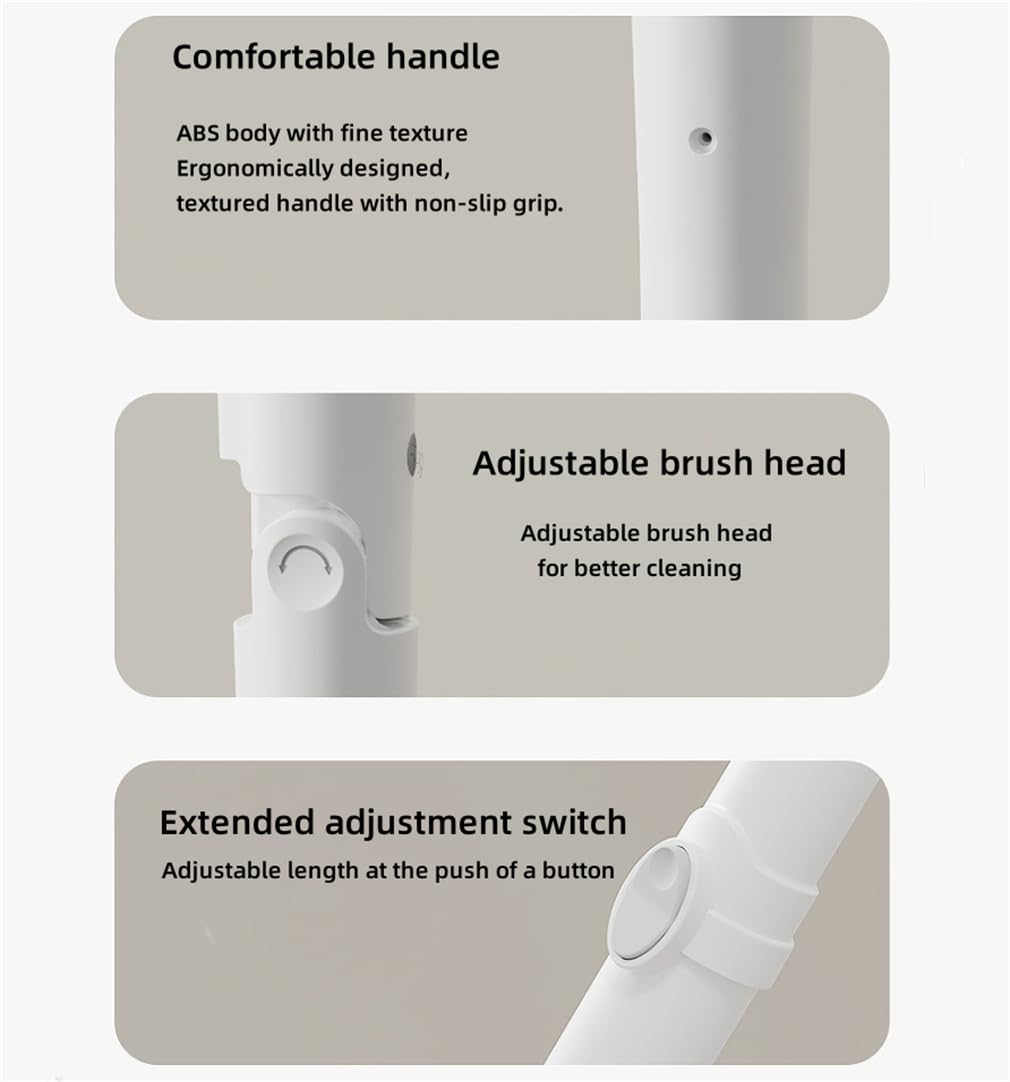 Depurador eléctrico para limpieza, diferentes cabezales de cepillo, diseño retráctil, 6 cabezales de limpieza reemplazables, para baño, ducha, bañera, vidrio, coche