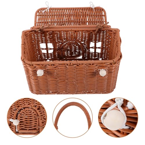 Panier tissé marron solide pour éviter les sacs déformés sur le sable cet été