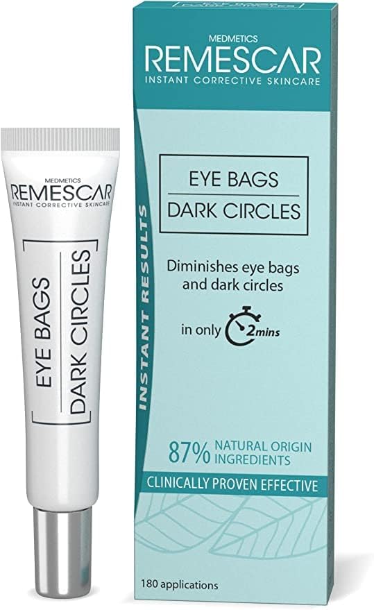Remescar Eye Bags & Dark Circles Eye Cream 8 ml - Instant Treatment for Under-Eye Bags - 180 Applications for Visible Results