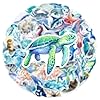 50 Pcs Watercolor Marine Life Stickers - Waterproof Vinyl Ocean Creature Decals (Dolphins/Whales/Turtles Styles) for Skateboard, Laptop & Luggage(Marine Bio-50) #2