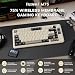 FREEWOLF M75 Wireless Gaming Keyboard Mechanical Feel Membrane with Knob & OLED Display Bluetooth/2.4Ghz Rainbow Backlit Gradient PBT Keycaps 2000mAH Battery Anti-Ghosting-Cheese
