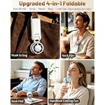 Portable Fan, Handheld Fan with Turbo & Ice Cooling, White - Image 3