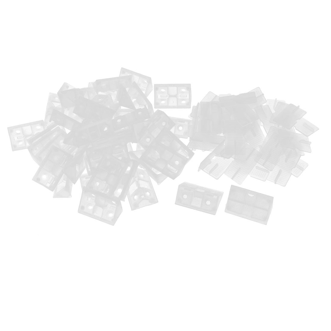 Supports d'angle en plastique transparent à 4 trous pour étagère de cabinet