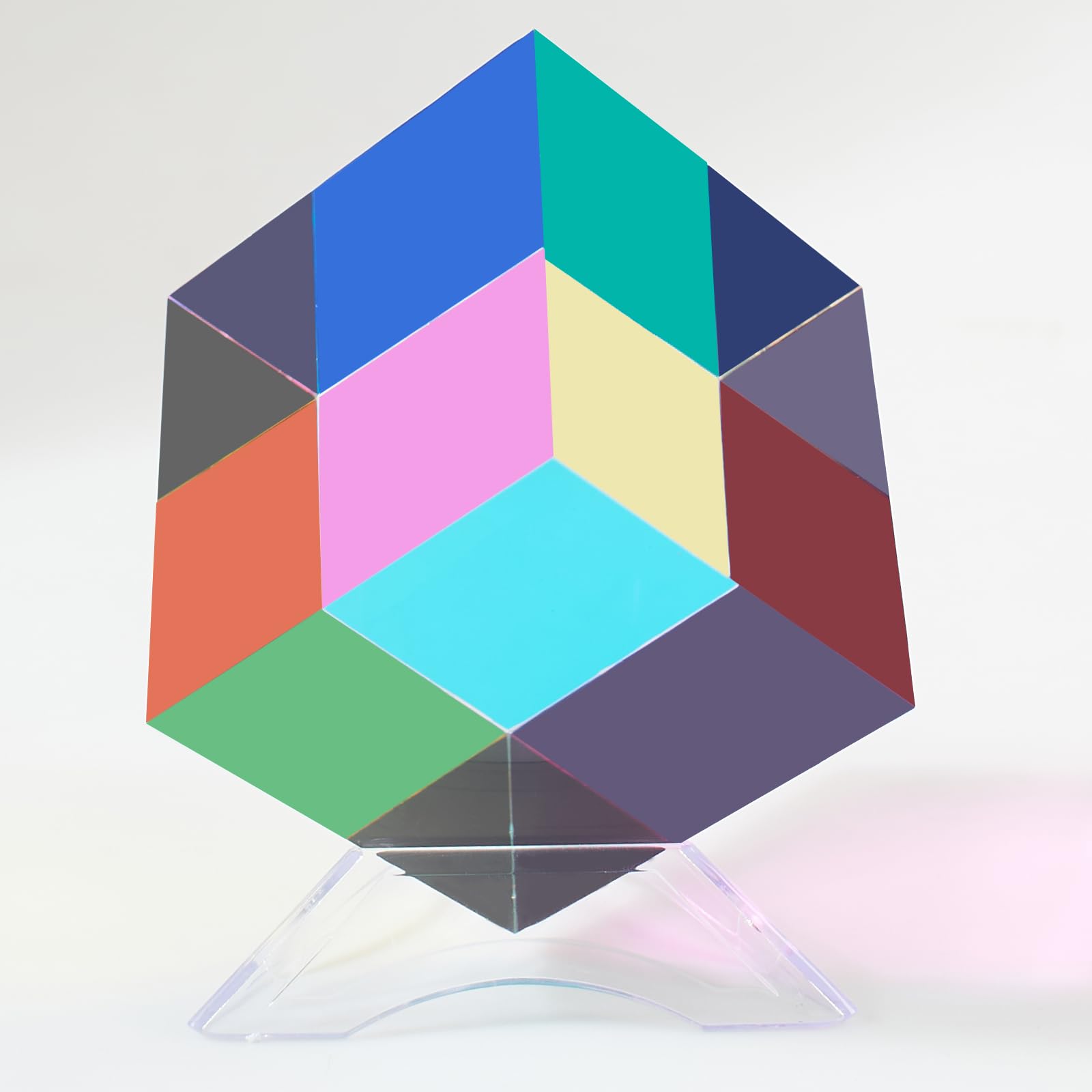 Cube CMY idée cadeau originale prisme attrape-soleil en cristal pour bureau