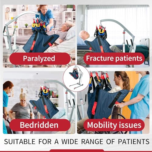 MediHoist Electric Patient Lift w/Full-body Sling•440lbs Capacity Electric Hoyer-Lift for Home&Hospital, Electric Patient Transfer Lifter for Full/Partial Paralysis&Mobility-Impaired Patients