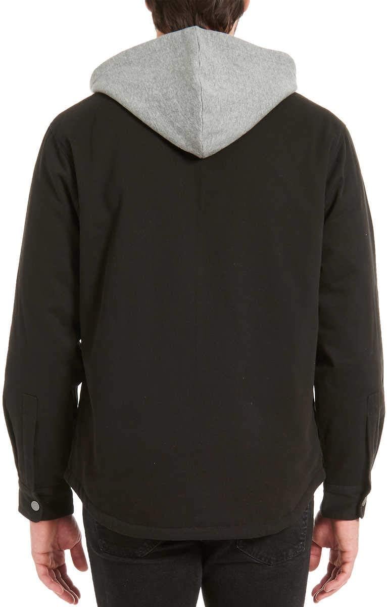 Jachs Men's Sherpa Lined Canvas Shirt Jacket (2XL, Black)