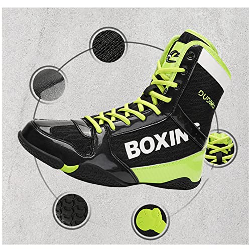 Image of Mens Boxing Shoes High Top Wrestling Training Boots Non Slip | professiona boxing shoes for men boxing sneakers women wrestling shoes