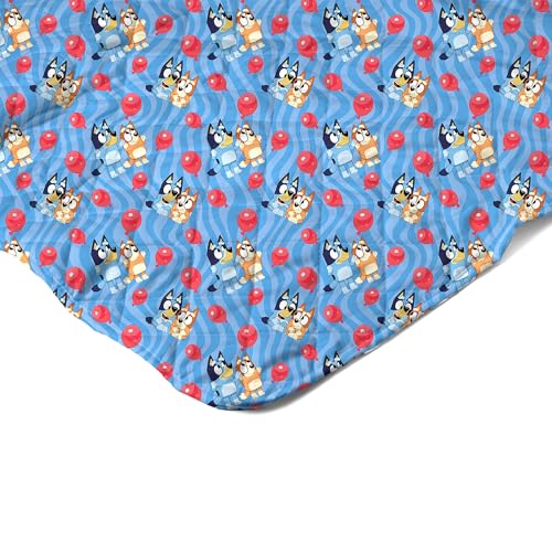 Image of Northwest Bluey Goofing Around Quilted Throw Blanket - Official Cartoon Throw Blanket Featuring Bluey, for Adults Boys Girls Bed, Couch, or Playroom, 60 x 80 Inches
