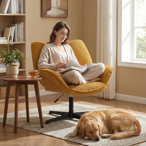 El Mejor Listado de Sillas y sofás - 5 favoritos. 50 GOMYHOME Silla Sillón Individual Moderna en Altura Ajustable Sofá Tapizado en Brazo Silla de Ocio con Gran Espacio para Sentarse para Sala de Estar, Dormitorios,Amarilla