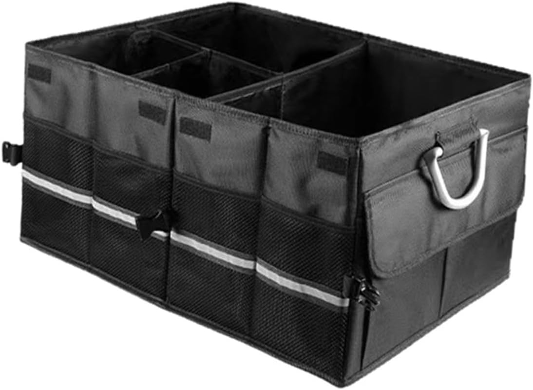 Car Foldable Trunk Organizer Box Collapsible Car Storage Case with Multiple Compartments for Suv Truck Sedan Interior Storage