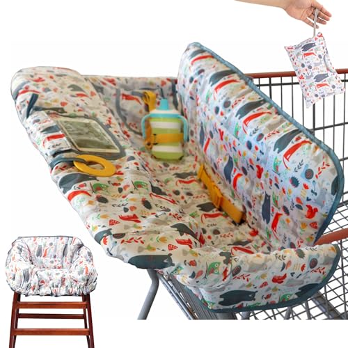 Image of Suessie Shopping Cart Cover and High Chair Cover, Forest Animals