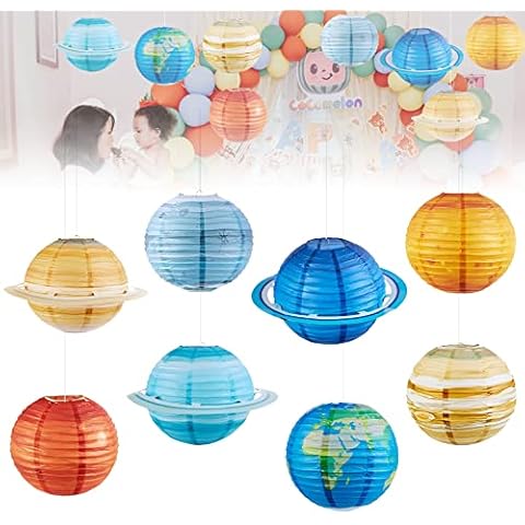Lampions Bunt Planeten Kinder Lampenschirm Papier Papierlampenschirm Sonnensystem Papierlampe Rund 8 Planet Lampenschirme Papierlampion Papierlaternen Cover