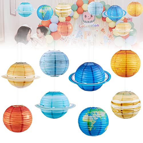 Chińska latarnia Kula Papier Planetes Układ Słoneczny Dziecko Dekoracja Lampa 30 cm Planeta Zawieszenie Latarni Abażur Klosze Kulki Wiszące Lampion do Domu Rocznicowego Impreza (8 szt.)