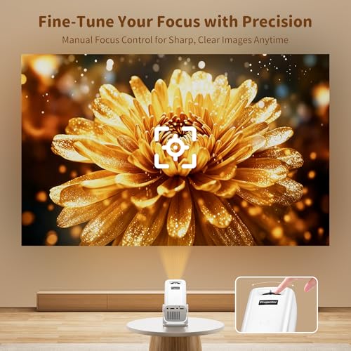 Image of Mini Projector, 4K Portable Projector and Full HD 1080P Support, 270 Rotation Projector for Outdoor