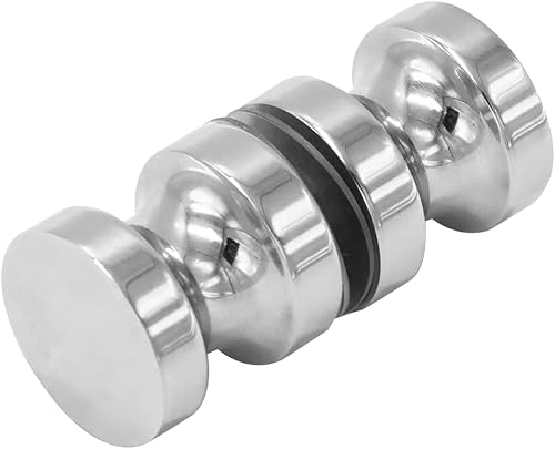 CKB Pomo de puerta de cristal de ducha, manija de doble cara para vidrio de 516 a 12 pulgadas, acero inoxidable con superficie cromada pulida