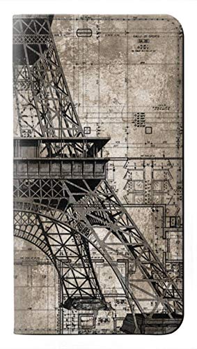 Étui flip Google Pixel 4a housse cuir clapet Innovedesire Tour Eiffel bleu original