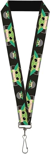 Star Wars - Cordón para bebé Grogu Baby Yoda, color negro, elástico, Negro -