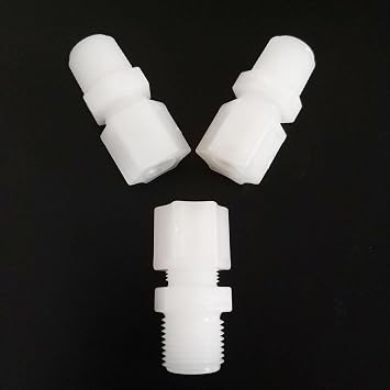 2 PCS PVDF Sleeve Joints, NPT Straight Through Joint, Pipe External Thread Joint, Acid And Alkali Resistance Pipe Joint A Side Pipe Outer Dia-B Side Thread Size, 1/8-1/8NPT