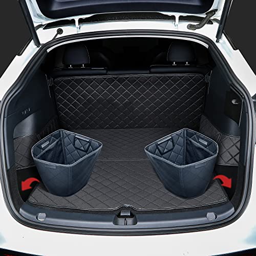 Topfit For Tesla Model Y Rear Trunk Storage Bins Waterproof,Foldable,Convenient Handle Tray Organizers Box Model Y Accessories Compartments(2Pcs) #TOP4