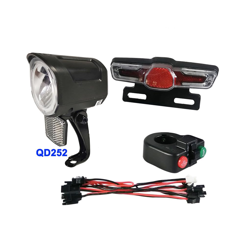 QD252 Electric Bicycle Lamp Set Lampada Anteriore Horn Tail Lamp Stop Lamp Turn Lamp Switch Accessori Elettrici Biciclette