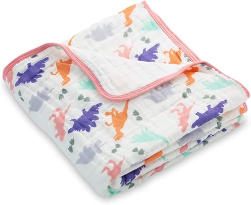 Edredones de muselina Mantas de cuna y guardería 100% algodón para niñas, súper suaves y ligeras, tamaño grande de 47 x 47 pulgadas para bebés y