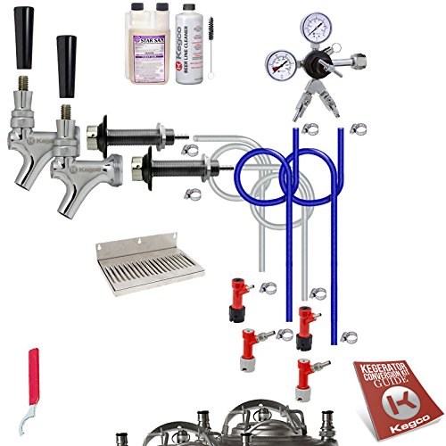 3PUCK2-PLCP-NT Kegerator Kit de 2 grifos, cromado