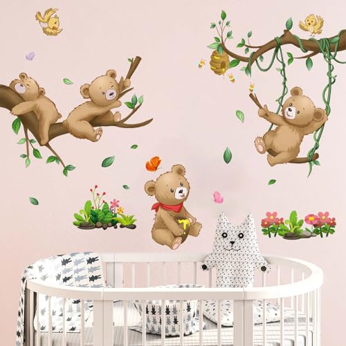 Vinilos decorativos Woodland Bear para pared de habitación infantil miniatura 3
