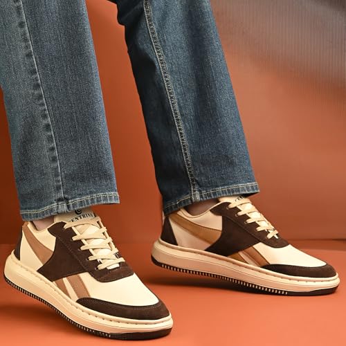 Image of Centrino Colorful Sneakers for Man | Shoes for Men Stylish | Casual Lightweight Lace-Up Canvas Walking Shoes | Cushioned Insole | Breathable Comfortable Anti-Skid | Trendy Colorblock Mens Shoes Daily (9588)