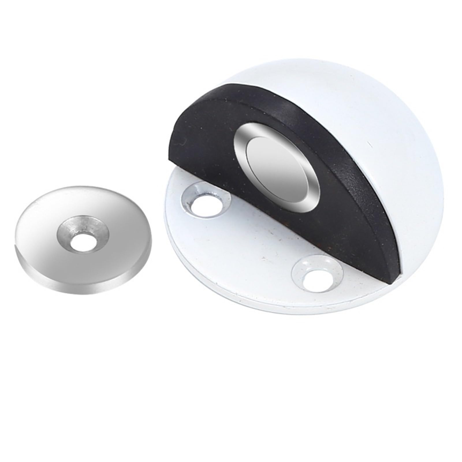 Luercher Wei� Door Stop Floor Mounted Door Stops Stainless Steel Door Stoppers For Floor Mounted Half Moon With Screws 2 Pack(Wei�)