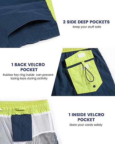 Image of maamgic Mens Swim Trunks 5 inch with Mesh Lining Quick Dry Bathing Suits for Men Swim Shorts Swimwear