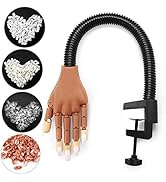 Flexible Nail Practice Hand with 400pcs Nail Tips for Acrylic Nails, Professional Manicure Nail H...