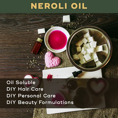 Image of Neroli Essential Oil - Therapeutic & Cosmetic Grade - 500 Ml For Aromatherapy, Diffuser, Soap Making, Cosmetic Making, Lotions, Creams, Diy Personal Care For Face, Hair, Skin & Body