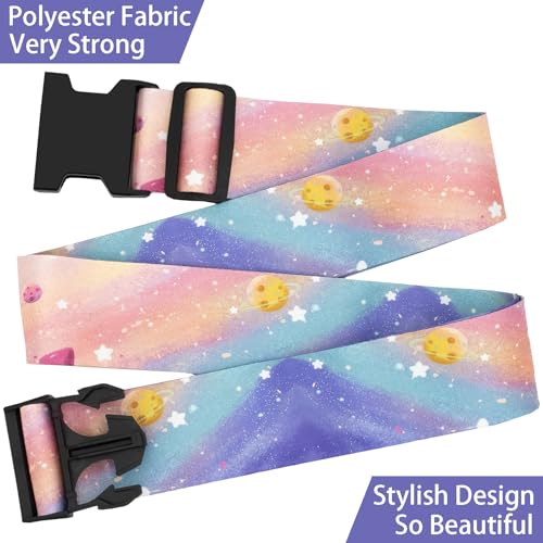Image of Milky Way Galaxy Luggage Straps for Suitcases, Adjustable Luggage Travel Belt to Keep Luggage Security While Travel, Strong Polyester Fabric, Easy-to-Recognize Stylish Design Travel Essentials, 2 Pack