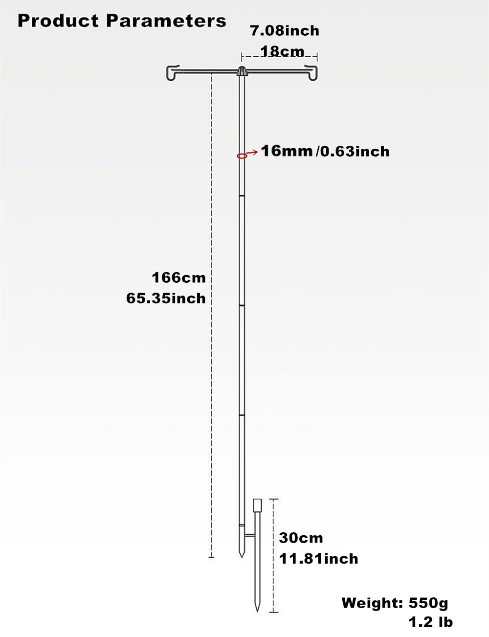 UNISTRENGH Lantern Stand Pole Outdoor Camping Folding Lamp Holder Hook Portable Telescopic Double-end Lighting Pole Retro Light Stand Lantern Hanging Support (Glod)