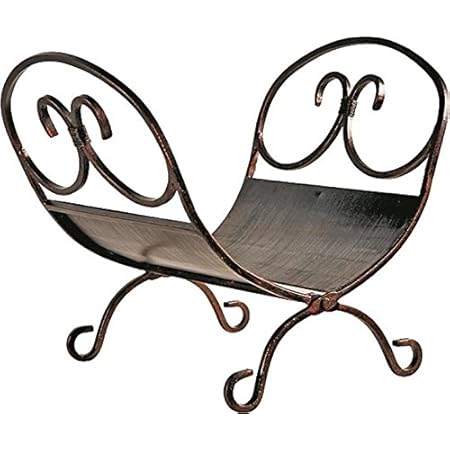 Rocky Mountain Goods Decorative Indoor Log Rack - Heavy duty iron with Antique bronze finish - Perfect size for indoor use - Pre assembled - Decorative log holder design and finish