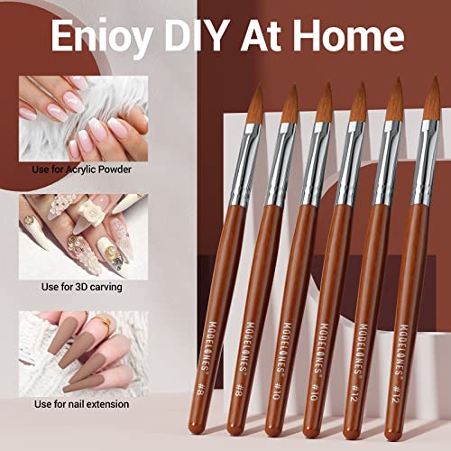 Modelones 2AUS-MOAS-00319 3Pcs Acrylic Nail Brush Set, Size 8/10/12 Kolinsky Acrylic Brushes thumb #3