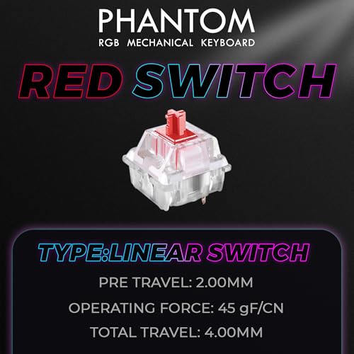 Image of TECWARE Phantom 87 Key RGB Mechanical Gaming Keyboard | Outemu Red Switch | 16.8M Color LED Lighting | 18 Pre-Set | Low Latency | N-Key Rollover | Software Customizable Keys | Wired USB Connection