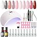 RSTYLE Kit Semipermanente Unghie, Kit Set Smalto Semipermanente Professionale Completo in 10 coloris Gel Lampada 48W per Manicure Set Smalti in Gel per Unghie Bianco Rosa Rossa