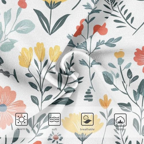 Wusikd Flowers Girls' Underwear Cotton Leaves Girls Briefs Soft Toddler Underwear 2T3