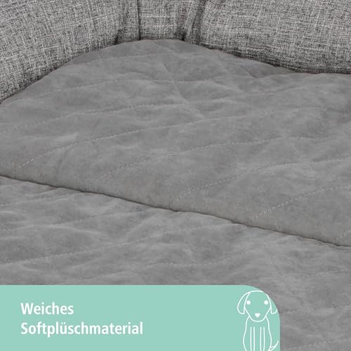 Kerbl Pet Couchkissen Emalia, Hundekissen, Katzenkissen, Hundebett, grau, 60x40x12cm, Polyester, Hunde, Katzen, Schutz für Polstermöbel
