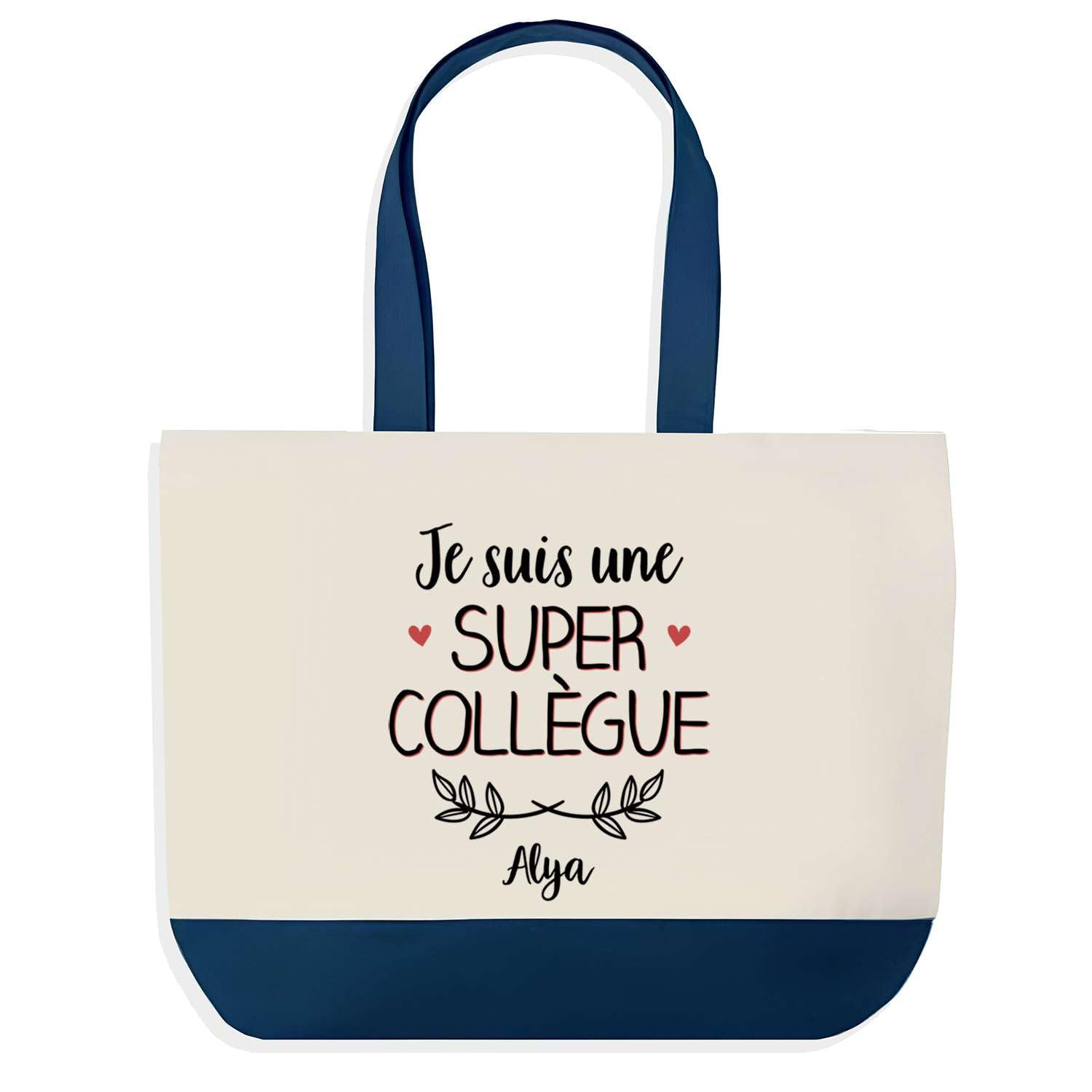 Sac de shopping bleu Alya grand format cabas de course pour super collègue