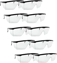 Kit 10 Óculos De Proteção Epi Segurança Rj REFORÇADO Incolor