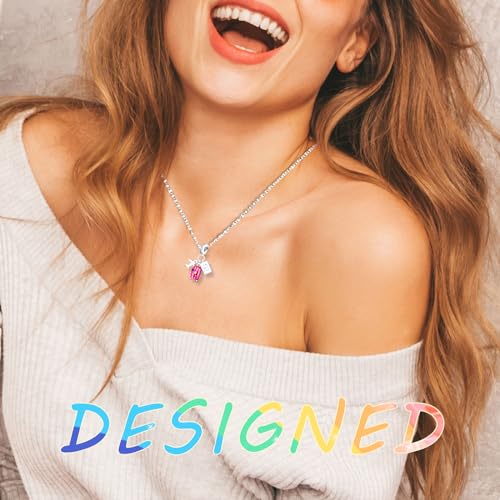 925 Sterling Silver Charms Beads for Bracelets Necklaces, Airplane Passport Sister Heart Coffee Music Book Travel Pendant, Pink Color Cute Animal Jewelry Graduation Birth Gifts for Women Men2