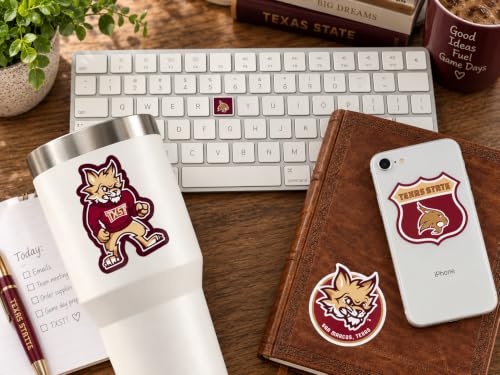 Image of Texas State University Stickers TXST Decal Bobcats Vinyl Car Sticker 14 Pcs