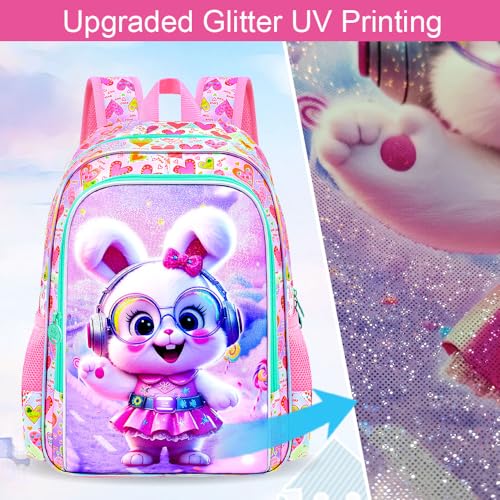 Image of WZLVO 3PCS Kids Backpack for Girls, Unicorn Dinosaur Animal Prechool Elementary Kindergarten School Bookbag with Lunch Box