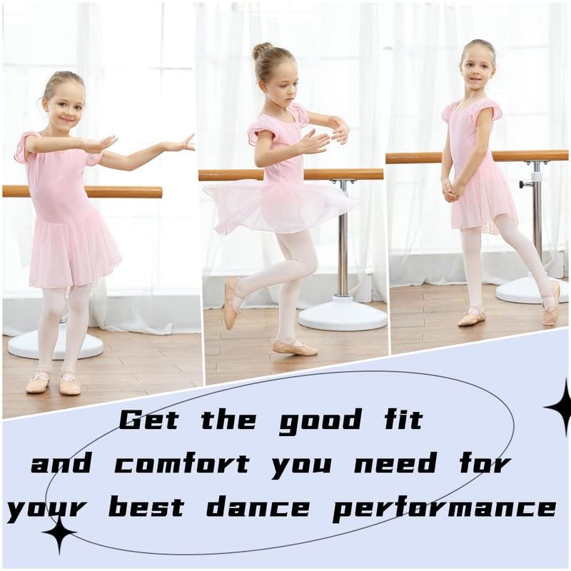 Image of DIPUG Ballet Leotards for Girls Ballet Leotard with Skirt Toddler Dance Leotards Flutter Sleeve and Criss-Cross Back
