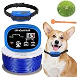 UltraCrab Basic In-Ground Pet Fence - Underground Dog Fence System, Electric Fence for Dogs Waterproof Training Collar for Dog Over 20lb, Wireless Electric Dog Fence System (Blue)